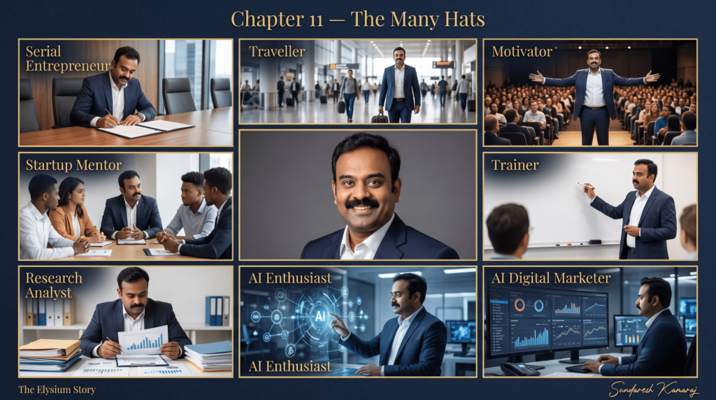 Entrepreneur balancing multiple roles across business, leadership, learning and personal life