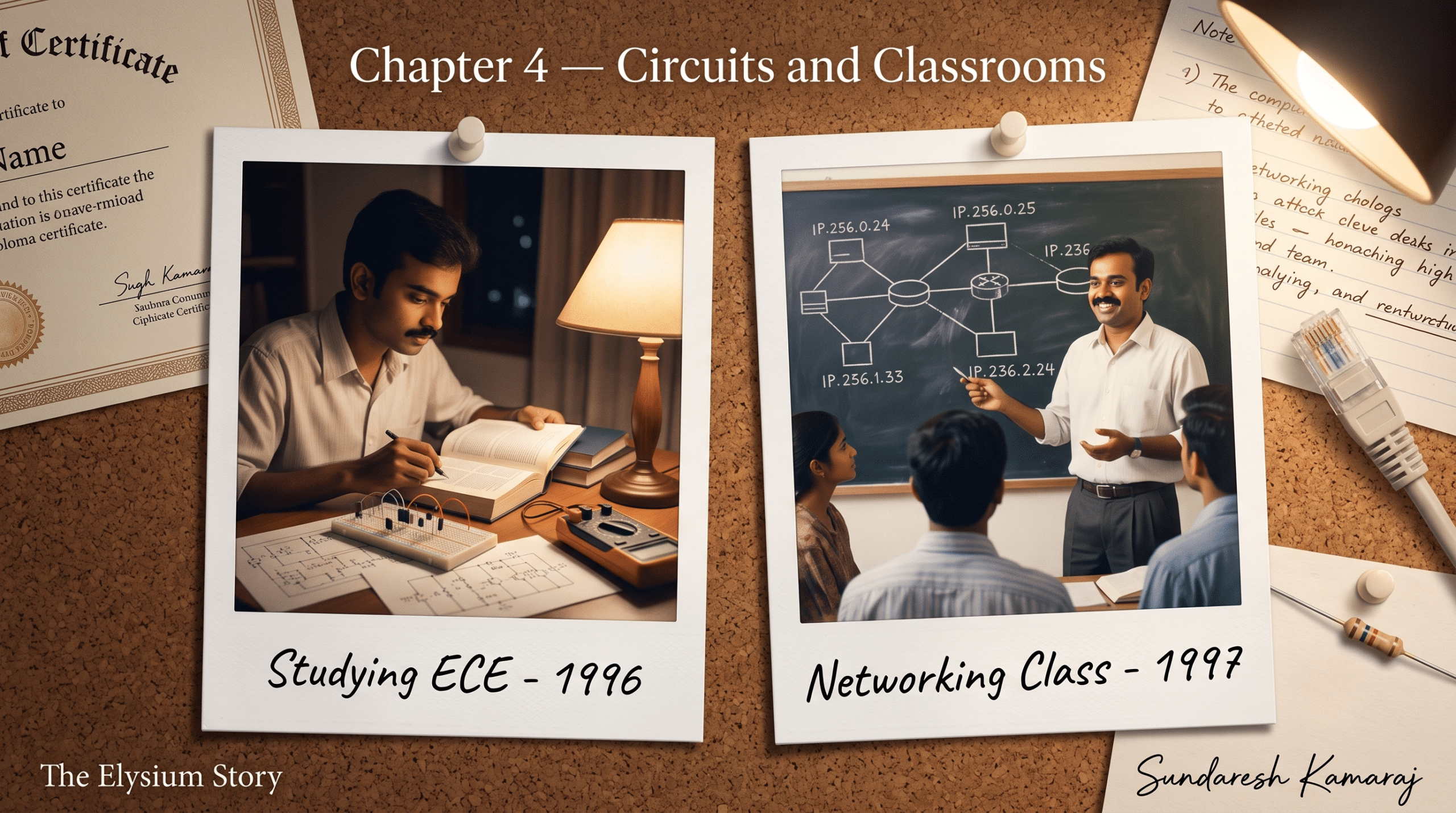 Young student learning electronics and technology while balancing education and ambition